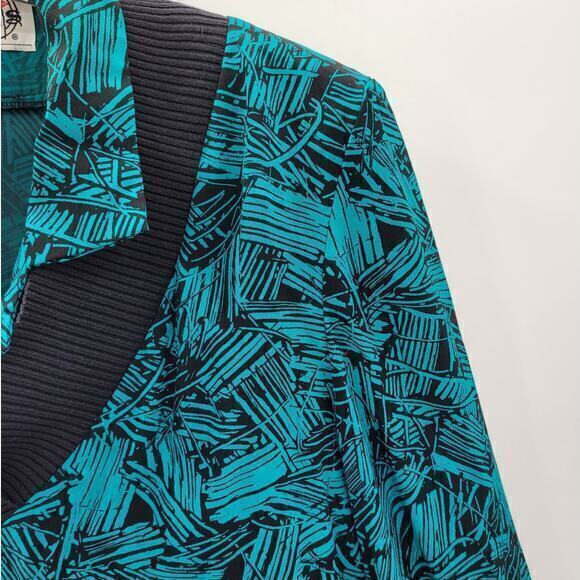 Secrets Vintage Geometric  V-neck Sweatshirt Shirt Pleated‎ Maxi 2 Piece Outfit - Picture 13 of 16